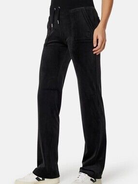 Juicy Couture Classic Velour Del Ray Pant In Black Size S Rare
